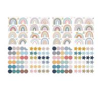 Cpolebev CalcomaníAs de Pared de ArcoíRis Bohemios, Pegatinas de Pared de Lunares de ArcoíRis de Acuarela, DecoracióN de Pared para HabitacióN de NiñAs y BebéS