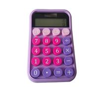 Cpolebev Calculadora de Interruptor MecáNico Pantalla LCD Calculadora Morada Calculadora MecáNica de Botones Grandes