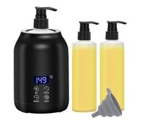 Cpolebev Calentador de Aceite de Masaje, Calentador Digital de Aceite de Masaje Eléctrico con Dos de Aceite, Dispensador Portátil de Loción Calentada con Enchufe de la UE