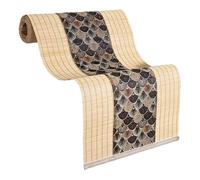 Cpolebev Camino de Mesa de Bambú de Estilo Asiático, Tapete de Mesa Retro Adecuado para la Decoración de Cocinas, Comedores y Dormitorios. Marrón Oscuro