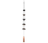 Cpolebev Campanas de Viento de Campana Campana de Viento de Templo con 5 Campanas, CarillóN de Viento Feng Shui para DecoracióN de Patio de Casa Al Aire Libre de Viento Conmemorativo
