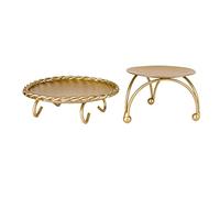 Cpolebev Candelabro Candelabros Dorados Juego de 2 Placa Decorativa de Pilar de Hierro Hecho una Mano Pieza Central de Candelabro Fit LED y Velas de Pedestal Soporte de Vela
