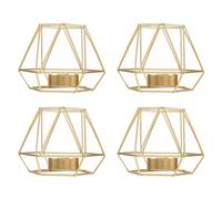 Cpolebev Candelabros Votivos Luz de Té de DiseñO GeoméTrico de Metal de 4 Piezas, Candelabros de Candelita Huecos para DecoracióN del Hogar de la Boda