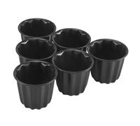 Cpolebev Canele Mold, Cannele Muffin Cup, 6 Piezas Molde Cannele Antiadherente Gris-Negro Canneles