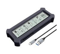 Cpolebev Carcasa para SSD M2 con Protocolo SATA, 5 Gbps, Pantalla Inteligente Digital USB 3.2 Gen2, Tipo C, A