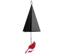 Cpolebev CarillóN de Viento de PáJaro Rojo, DecoracióN Colgante de CarillóN de Viento Triangular de Hierro
