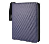 Cpolebev Carpeta para Tarjetas Coleccionables, 9 Bolsillos, Fundas para Tarjetas de Béisbol con Cremallera, Estuche para Tarjetas para Juegos/Fútbol/Tarjetas de Béisbol Azul