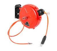 Cpolebev Carrete de Manguera de Aire Retráctil, Herramienta de Manguera de Aire de Rebobinado Automático Montado en la Pared de 10 M con Soporte Giratorio, Suministros de Compresor de Aire