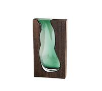 Cpolebev Casa de Madera Florero de Vidrio Elevada con Agua Sala de Estar Mesa de Comedor Arreglo de Flores Secas Contenedor Adorno B