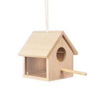 Cpolebev Casas para Pájaros Al Aire Libre Casa para Pájaros de Madera Transparente para Exteriores, para Pájaros Colgante