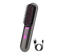 Cpolebev Cepillo Alisador de Pelo Inalámbrico, Cepillo Alisador de Calentamiento Rápido, Rizador de Pelo Ajustable de Tercer Engranaje, Peine Calefactor Portátil
