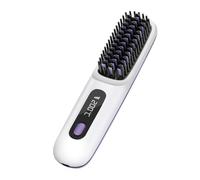 Cpolebev Cepillo Alisador de Pelo Inalámbrico Portátil con Pantalla LED, Peine Caliente de Iones Negativos, para Viaje Recargable por USB