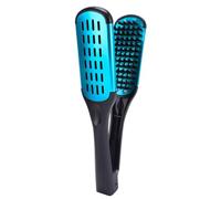 Cpolebev Cepillo de Doble Cara con Cerdas de, Peine, Abrazadera, Alisador de Cabello Antiestático, Herramienta, Peine, Férula Capilar, Azul
