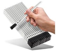 Cpolebev Cepillos para ÁCido - 48 Unidades, Cepillos de Fundente ÁCido de Crin de 3/8 de Pulgada, Cepillos de Pegamento Desechables para CarpinteríA, Cepillos Epoxi
