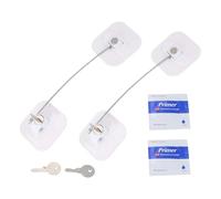 Cpolebev Cerradura para Nevera, Cerradura de Nevera PequeñA con Llave para Adultos, Cerradura para Nevera, Puerta de Armario (Paquete de 2 Blancos)