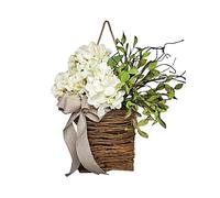 Cpolebev Cesta Colgante de Puerta de Flores Silvestres de, de de, DíA de Pascua para Puerta de Entrada, DecoracióN del Hogar