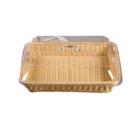 Cpolebev Cesta con Tapa,Cesta con Tapa para Alimentos,Cesta para Servir Alimentos de Mesa,Cesta de Picnic Tejida,Cesta de Pan para Servir Beige