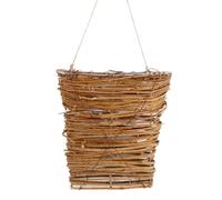 Cpolebev Cesta de Flores de Ratán Pastoral Montada en la Pared, Cesta Colgante de Flores para Patio, Decoración Navideña