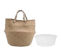 Cpolebev Cesta para Plantas con Forro, Cestas Tejidas de Algas Marinas, DecoracióN de áRboles Bolsa de Paja de Almacenamiento para LavanderíA, Picnic, Comestibles