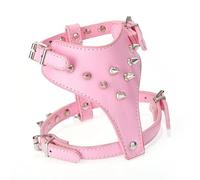 Cpolebev Chaleco Tipo ArnéS para Cachorros de con Tachuelas y PúAs para Razas PequeñAs, Color Rosa