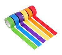 Cpolebev Cinta de Enmascarar de Colores,Pintores de Colores para Manualidades,Etiquetado o CodificacióN-6 Rollos de Diferentes Colores-Cinta de Enmascarar 1 Pulgadax13 Yardas(2.4Cmx12M)
