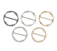 Cpolebev Clip de Anillo para Bufanda 5 Piezas Clips de Anillo para Corbata para Mujer Camiseta de Moda Clip de Nudo Torcido Hebilla Circular Soporte de Anillo para Ropa