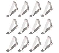 Cpolebev Clip de Mantel de Acero Inoxidable de 12 Piezas, Abrazaderas Ajustables Antideslizantes para Cubierta de Mesa, Soportes de Tela de Mesa para Picnic de Fiesta