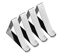 Cpolebev Clip de Mantel de Acero Inoxidable de 4 Piezas, Abrazaderas de Cubierta de Mesa Ajustables Antideslizantes Sujetadores de Tela de Mesa para Picnic de Fiesta
