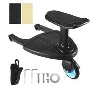 Cpolebev Cochecito de Carrito con Ruedas Tablero para NiñOs Tablero de Ruedas Cochecito Soporte de Paso Paseo en Placa Asiento Desmontable Azul