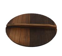 Cpolebev Cocina Tapa de Olla de Madera Multifuncional Manija Tapa de la Cacerola Respetuosa con el Medio Tapa de la Tapa de la Olla de Madera para Hornear Anti-Escaldado 30 Cm