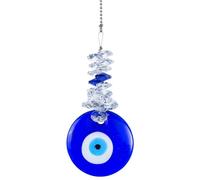 Cpolebev Colgante de Ojo de Cristal Azul con Cuentas de Cristal: Amuleto de Buena Suerte, Hogar, Oficina, Decoración del Coche, Adorno de Bendición