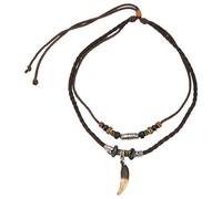 Cpolebev Collar de para Mujeres y Hombres Vintage Estilo Bohemio Cuentas éTnicas Gargantilla Trenzada Ajustable Doble Capa
