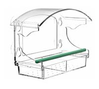 Cpolebev Comedero para PáJaros de Ventana con 4 Ventosas Fuertes, Comedero para PáJaros de Ventana Transparente para Exterior, Casa de PáJaros AcríLica para Ventana