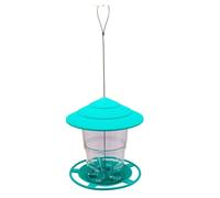 Cpolebev Comedero para PáJaros Silvestres, Comedero Exterior para PáJaros A Prueba de Ardillas, Comedero Colgante para PáJaros Silvestres con Techo Redondo Verde