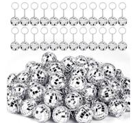 Cpolebev con Bola de Discoteca en Miniatura de 50 Piezas, con Bola Discoteca con Espejo Plateado, Recuerdo de Fiesta para Decoraciones de Fiesta de Discoteca Años 70 y 80