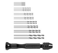 Cpolebev Conjunto de brocas de mano, Tornillo de precision DIY Pin Mini modelo espiral de mano con mini brocas de taladro 25pcs 0.3mm a 3.0mm (Negro)