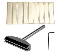 Cpolebev Conjunto de Herramientas de Luthier Herramienta de Prensado de DiapasóN Caul de Prensa de Trastes de Guitarra + 9 Piezas de Trastes de Radian de LatóN con Llave Hexagonal