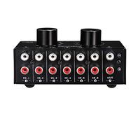 Cpolebev Conmutador de 6 Entradas y 1 Salidas SeleccióN de Fuente de Audio Conmutador Interruptor Selector de SeñAl de Entrada de Audio con Ajuste de Volumen e Interruptor Manual