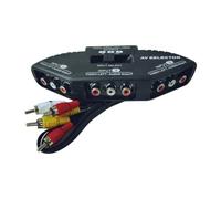 Cpolebev Conmutador Divisor de Caja Selectora AV de Audio y Vídeo de 3 Vías con Cable para TV X-Box Reproductor de DVD Interruptor de Dispositivos
