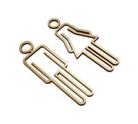 Cpolebev Consejos Placa de Letrero para Inodoro, Etiqueta Adhesiva para Pared de Puerta de Sala de Lavado, Tablero de Señalización para Baño, Arte, Decoración del Hogar, Dorado A