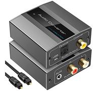 Cpolebev Convertidor de Audio AnalóGico una Digital una ÓPtico con Cable ÓPtico Audio Digital Toslink y Adaptador de Audio Coaxial