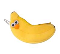 Cpolebev Creativos Novedad Cara Divertida SimulacióN Comida Fruta PláTano Amarillo Personaje Ropa de Peluche Suave Caja de LáPices A