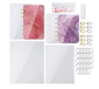 Cpolebev Cubierta Grande para Cuaderno, Moldes de Silicona de Resina Epoxi A4,A5,A6,A7, Marcapáginas, Carpeta de Hojas Sueltas, Kit de Anillos, Herramienta de Fundición DIY