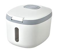 Cpolebev Cubo de Arroz de 5 Kg Dispensador de Arroz Sellado Contenedor de Almacenamiento de Arroz Sellado una Prueba de Humedad para Insectos Caja de Almacenamiento de Grano Gris
