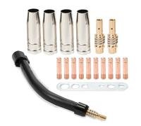 Cpolebev Cuello de Soldadura Mig Flexible, Extensión Mig Flexible, Difusor y Protector de Soporte de Boquilla M6 de 035 Pulgadas y Cuello de Antorcha para MB15