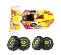 Cpolebev Cuerpo de Coche RC Juego de NeumáTicos de Rueda y ala Trasera para 144001 144010 1/14 Piezas de Mejora de Coche Teledirigido Accesorios de Repuesto
