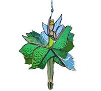 Cpolebev Dancing Lady Vidrieras Spinner Al Aire Libre Colgante Decoración Jardín Decoraciones Decorativas Viento Spinner Ouddoor Mariposa C