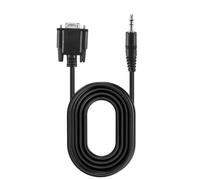 Cpolebev DB9 9 Pin VGA Hembra Cable, DB 9 Hembra A TRS 3.5mm (1/8Pulgada) TRS Estéreo Macho En Serie Cable de Datos- 6 Pies