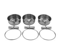 Cpolebev de AlimentacióN de PáJaros de 3 Piezas de AlimentacióN de Loros de Acero Inoxidable Jaula de Animales Agua TazóN de Comida S