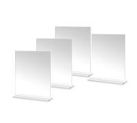 Cpolebev de Fotos Acrílico de 4x6 Pulgadas, Paquete de 4 Soportes de Plástico para Marcos de Fotos de Pie, Pantalla de Escritorio de Fotos de Doble Cara